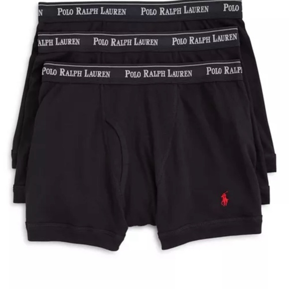 Polo by Ralph Lauren Men's Black Boxer Briefs with Red Logo - Picture 1 of 4